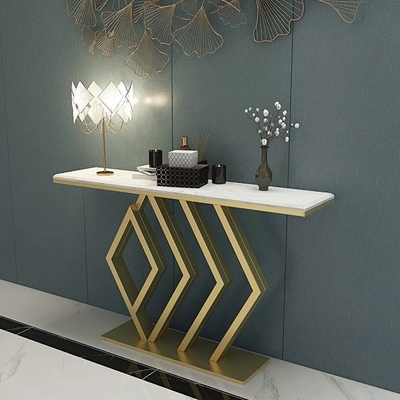 Console di lusso alla moda rettangolare bianca della freccia della Tabella di tè in oro 150X45X80
