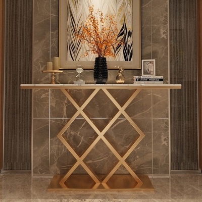 Console di lusso alla moda rettangolare bianca della freccia della Tabella di tè in oro 150X45X80
