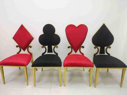 Banchetto del cuore della mazza che pranza la struttura di acciaio inossidabile di colore del nero della sedia
