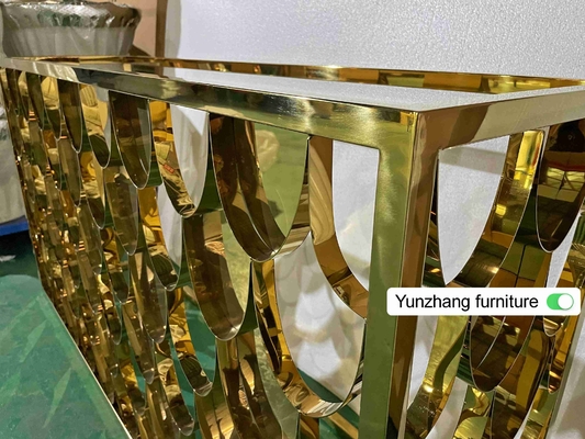 Tabella di console della Tabella di Antivari di metallo di colore dell'oro 150cmx40cmx80cm 201SS