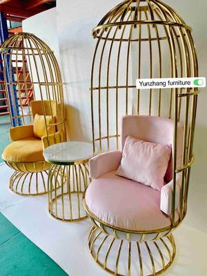 Acciaio inossidabile del metallo dell'oro della sedia comoda del Birdcage per il banchetto dell'hotel