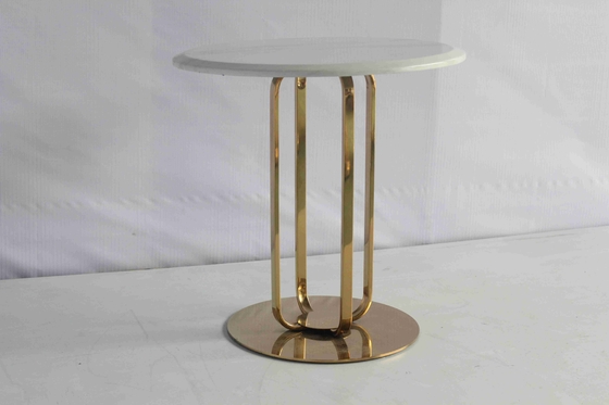 Tabella laterale elegante popolare con uso della famiglia del marmo del metallo base di acciaio inossidabile