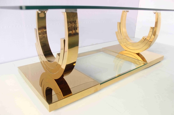 La base a forma di U dell'oro del Ti un tavolino da salotto di 2 pezzi ha messo la mobilia domestica del salone