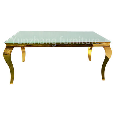 Prezzo buono Tabella di acciaio inossidabile della sala da pranzo di forma di rettangolo con la cima di marmo in linea