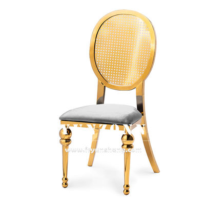 Buon prezzo Mercato del Medio Oriente Arredamento da pranzo Festa di banchetto Poltrona in acciaio inossidabile Poltrone da matrimonio di lusso dorato in linea