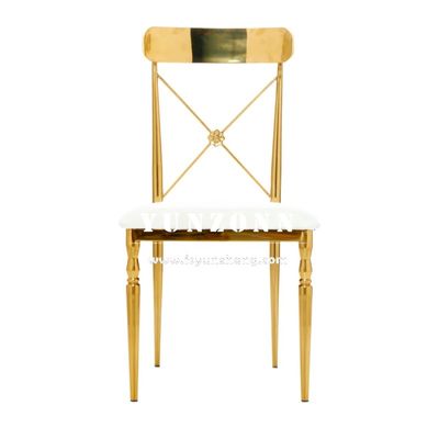 Prezzo buono Sedie per eventi nuziali per hotel in acciaio inossidabile dorato per banchetti in linea