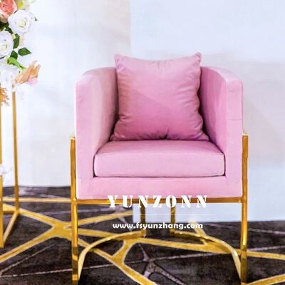 Prezzo buono Moderno divano monolocale sedia con oro in acciaio inossidabile e colorato cuscino di velluto per alberghi soggiorni ristoranti e centri commerciali in linea