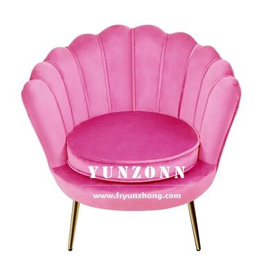 Prezzo buono Divano a conchiglia moderno con struttura in acciaio inossidabile e combinazione velluto per hotel, soggiorni, sale da pranzo, centri commerciali in linea