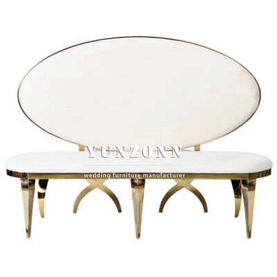 Mobili da matrimonio reale Divano per coppia Sedile Divano da matrimonio bianco per sposi Sala hotel Eventi di matrimonio in acciaio inossidabile Divano