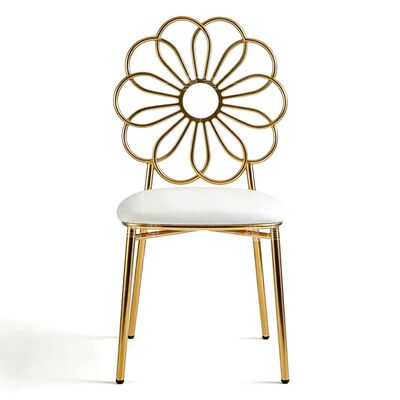 Prezzo buono Banchetto Impilazione Festa di nozze Decorazione del telaio in oro SS Pranzo Arredamento Metallico Sedile per eventi in linea