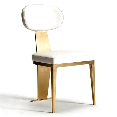 qualità Sedie da pranzo per matrimoni in acciaio inossidabile dorato, tessuto in pelle sintetica, mobili per sala da pranzo, sedia per ristorante fabbrica