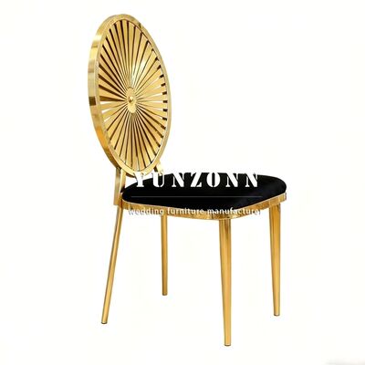 Prezzo buono Sedile da sposa dorata Sedile da pranzo impilabile per hotel Matrimonio Banchetto Arredamento da sposa Sedile a telaio in acciaio inossidabile in linea