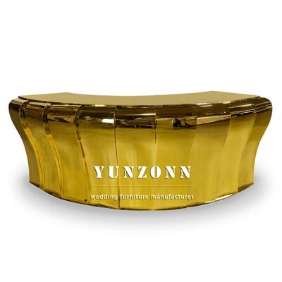 Prezzo buono Moderno design Ultimo modello rotondo a forma di specchio dorato Bar in acciaio inossidabile per i tavoli degli hotel in linea