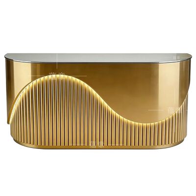 Prezzo buono 2026 Nuovo design design moderno oro in acciaio inossidabile bar alla moda bancone e reception in linea