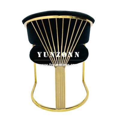 Prezzo buono Nuova Sedia di Design in Velluto Nero con Gambe in Metallo Dorato, Stile Moderno, per Soggiorno, Hotel, Accento, Sala da Pranzo in linea