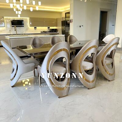 Prezzo buono Sedia da pranzo di lusso in oro, stile nordico italiano, moderna, lusso leggero, gambe in acciaio inossidabile, in velluto/pelle per villa in linea