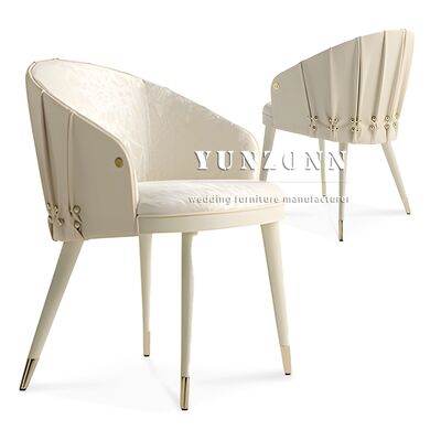 Prezzo buono Arredamento italiano di fascia alta Famous Designer Sedie da pranzo con braccio Beige Sedie da pranzo con schiena curva in linea
