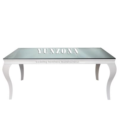 Prezzo buono Ingrosso Popolare Tavolo Bianco Rettangolare Matrimonio Dotel Tavolo per Matrimonio Festa di compleanno Eventi all'aria aperta in linea