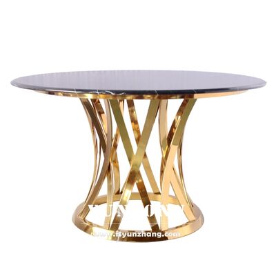 Prezzo buono Classic Modern Round Dining Table with Heavy Base Tempered Glass & Marble per uso esterno in cucina soggiorno Family Hotel in linea