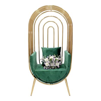 Prezzo buono Cage Shape Gold Stainless Steel Throne King Wedding Gold Bird Cage Chair for Wedding Event Banchetto Dining Hotel in linea