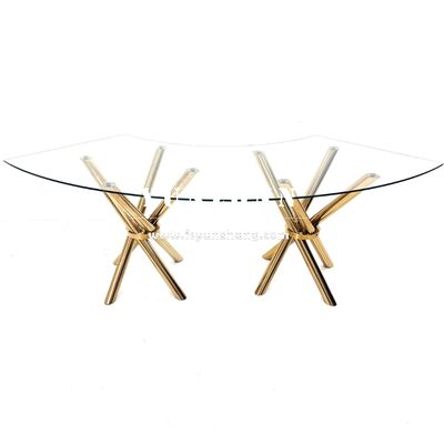 Prezzo buono Base per tavolo da pranzo rotondo, rettangolare, ellittico e sinuoso in acciaio inossidabile, basi per tavoli da matrimonio in vendita in linea