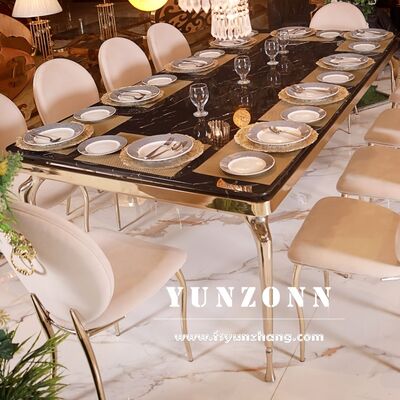 Prezzo buono Furniture Manufacturer Custom Formal Elegante Tavolo da pranzo in marmo Moderno Tavolo da pranzo di lusso Set mobili da matrimonio in linea