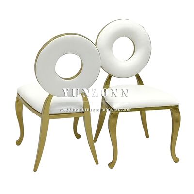 Prezzo buono Nuovo design ciambella oro hotel di lusso banchetto matrimonio velluto sedie da pranzo in acciaio inossidabile in linea
