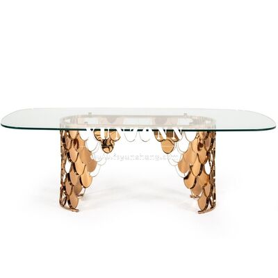 Prezzo buono Modern Luxury Glass Top Center Pieces in acciaio inossidabile Nuovo stile Decorazione del tavolo per il matrimonio per mangiare all'aperto in linea