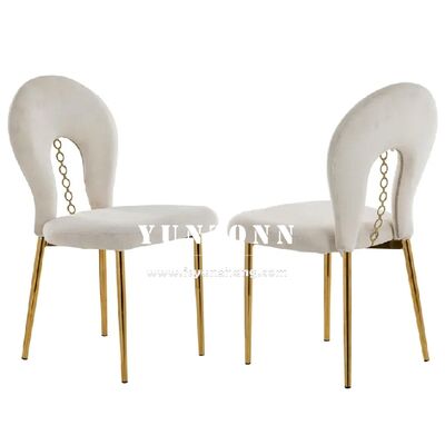 Prezzo buono Sedia in Velluto Dorato Design Sherpa con Gambe in Acciaio Inossidabile per Eventi Nuziali e Banchetti Arredamento Hotel in linea