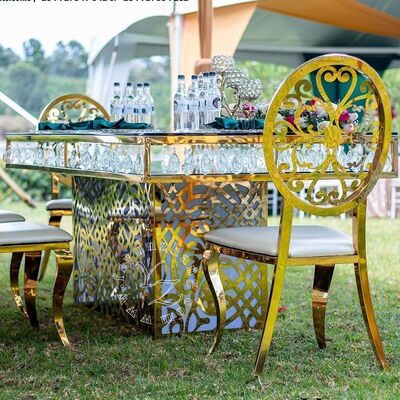 Prezzo buono Hotel di lusso Pendente di cristallo in acciaio inossidabile Vetro dorato Matrimonio ed eventi Tavolo da pranzo per banchetti Ristoranti e feste in linea