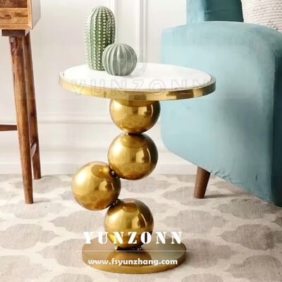 Prezzo buono Tavolino/Consolle Moderno in Metallo Dorato con Design a Sfera, Personalizzabile, per Soggiorno o Camera da Letto in linea