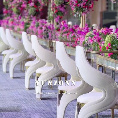 Prezzo buono Moderna sedia da pranzo in acciaio inossidabile di design creativo con tessuto per hotel matrimonio ristorante uso all'aperto sala in linea