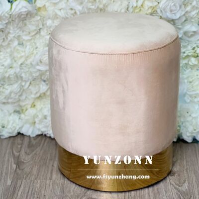 Prezzo buono Sgabello Pouf Rotondo in Velluto Stile Nordico, Moderno Minimalista, Morbido Poggiapiedi Portatile in Metallo per Applicazioni in Hotel e Matrimoni in linea