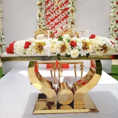 Prezzo buono Mobiliario moderno de acero inoxidable dorado para bodas, banquetes, eventos, hoteles, fiestas, comedores, salas de estar y uso en exteriores in linea