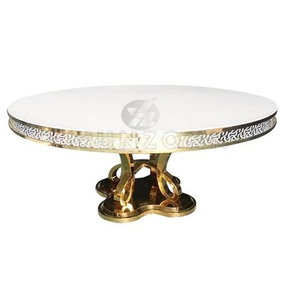 Prezzo buono Modern Luxury MDF/Glass Top Dining Table Acciaio inossidabile per all'aperto Arredamento alberghiero Matrimoni Banchetti Feste in linea