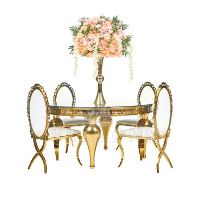 Prezzo buono Nuovamente progettato Acrilico Banchetto Sedie Metalliche X Gambe Oro In acciaio inossidabile Cornice Ovale Ritorno PU cuoio Soggiorno Commerciale in linea