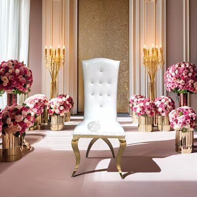 Prezzo buono Luogo da pranzo con schienale alto in acciaio inossidabile dorato in linea