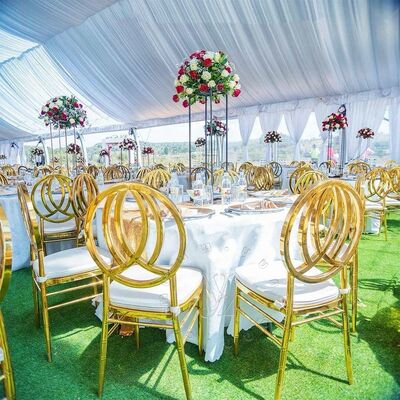 Prezzo buono Sedia da pranzo moderna in acciaio inossidabile per appartamenti, hotel, matrimoni, eventi, uso esterno, soggiorno, cucina - Mobili in metallo all'ingrosso in linea