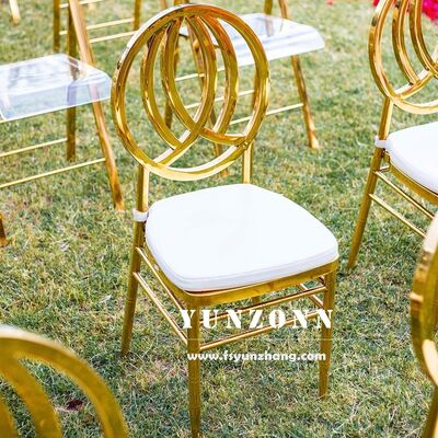 Prezzo buono Sedia Fenice in Acciaio Inossidabile Fornita dalla Fabbrica Cinese in Oro e Bianco per Matrimoni, Banchetti, Hotel, Ristoranti all'Aperto, Appartamenti in linea