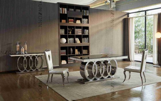 Prezzo buono Tavolo da pranzo superiore di vetro nero L200xW100xH75cm dei tavoli da pranzo moderni di lusso pesanti della base in linea