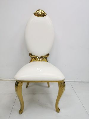 Prezzo buono Pranzare l'acciaio inossidabile dell'alto di nozze di banchetto tessuto posteriore della sedia per gli eventi W50xD65xH110cm in linea