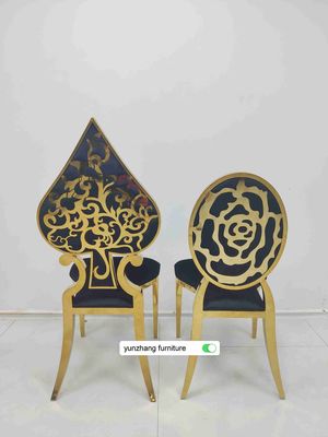 Prezzo buono Progettazione posteriore della sedia di banchetto di nozze di acciaio inossidabile per l'evento W50xD65xH92cm in linea